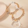 Big Butterfly Bamboo Hoop Earrings For Women Gold Color Full Crystal Stone Butterfly Vintage Girls Earrings Street Wear Jewelry