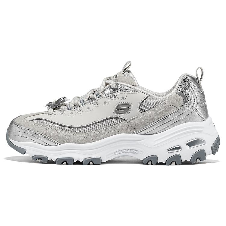 Кроссовки Skechers DLites 1.0 Panda Удобные Ретро Амортизирующие Прочные Низкие Папины Кроссовки Женские Кроссовки Серебристый Золотой 150720-NTSL 36.5