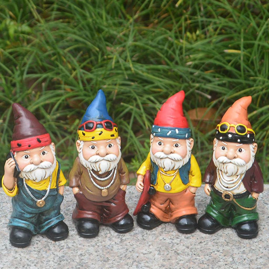 Garden Dwarf Ornament Garden   Bearded Old Man Dwarf Statue Resin Ornament