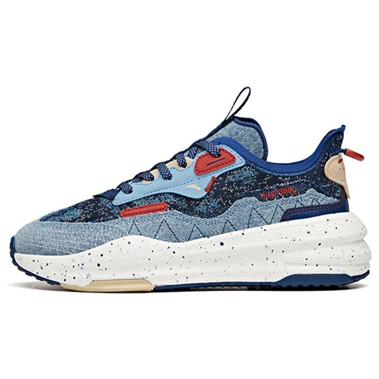 ANTA Men Retro Casual Dad Shoes Denim Blue Red White 912128081-7 44.5