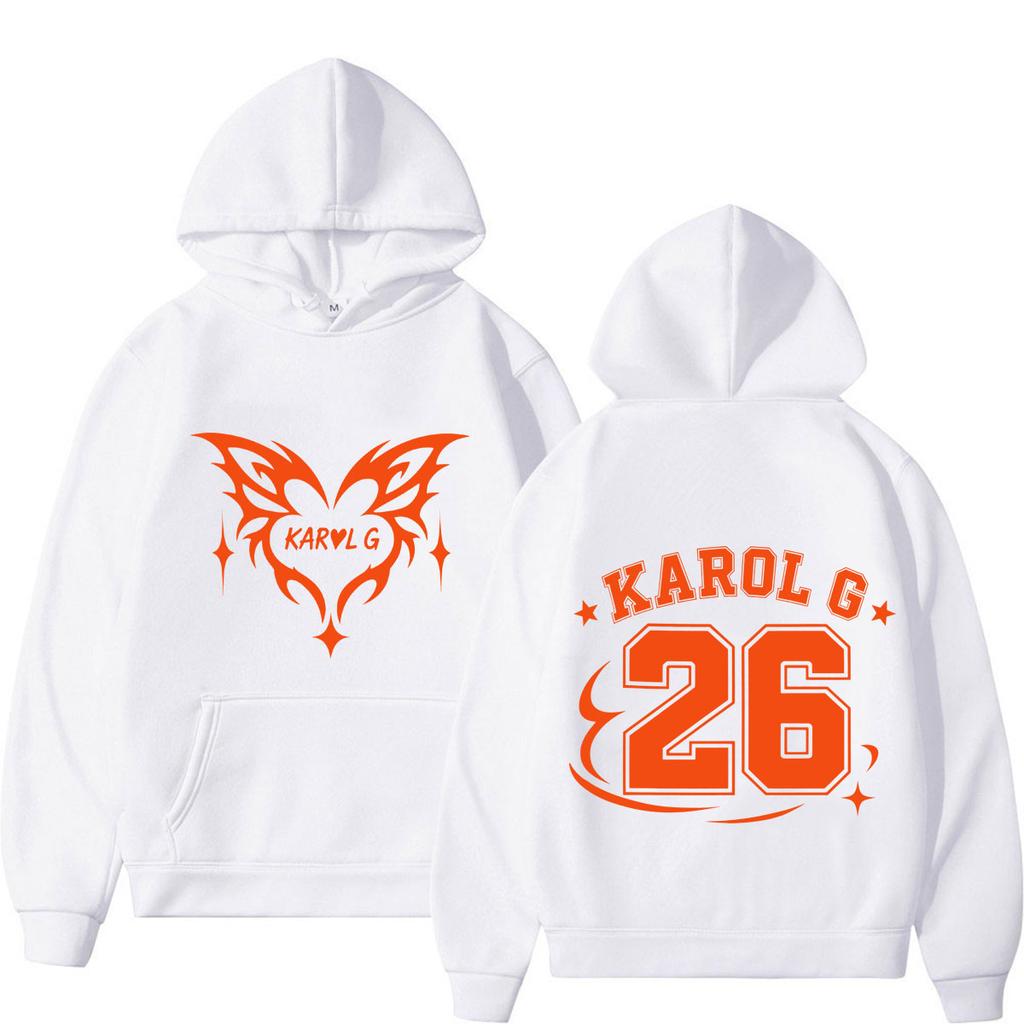 Karol G Tour Print 2026 Hoodie Men Women Fashion Pullover Long Sleeves Loose Casual Hip Hop Oversized Pullover Streetwear