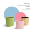Striped Ceramic Flowerpot Pots Succulent Planter Round Indoor Smooth Surface Bonsai Home Potted Decoration Gifts