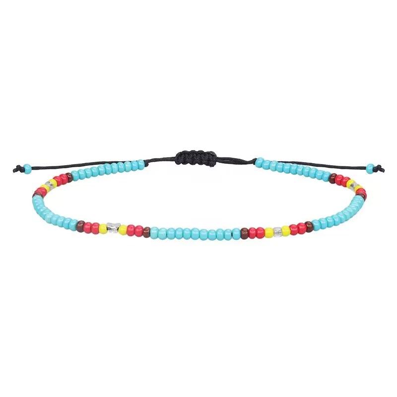 

Ручная работа Богемный многоцветный веревочный красочный рисовый браслет из бусин восковая нить плетеный браслет дружбы для женщин вечеринка Bracelet Style G