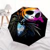 The Nightmare Before Christmas Themed Automatic Opening and Closing Folding Umbrella, Reinforced 8 Ribs, Compact Travel Design, Fashionable