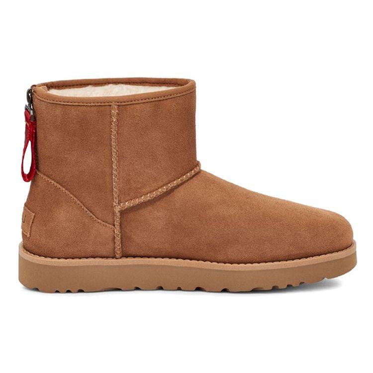 UGG Women's Classic Ultra Mini Boots Chestnut Suede Fur Lined Slip On Winter Boots 1122671-CHE
