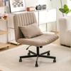 Modern Thuiswerkkantoor – In Hoogte Verstelbare Draaistoel zonder Armleuningen met Stille Wieltjes & Kussen – Elegante Stoffen Stoel voor Studie & Woonkamer