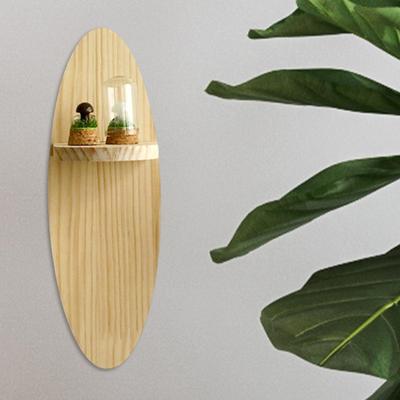Oval Floated Shelf for Wall, Home Decor Organizer Storage Rack Wall Mount Wood Display Stand
