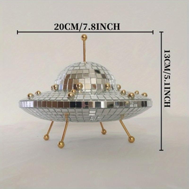 

Creative Flying Saucer Disco Globe Ornament Light Reflection Color Mirror Ball Party Decoration Wedding Birthday Home Ornament