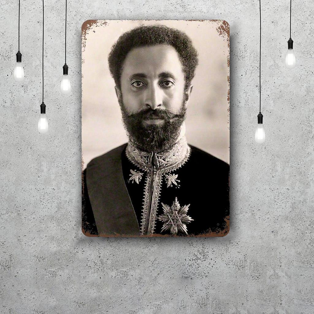Haile Selassie Classic Poster Rusty Metal Plaque Retro Decorative Plate Bar Man Cave Garage Club Metal Sign Wall Decoration