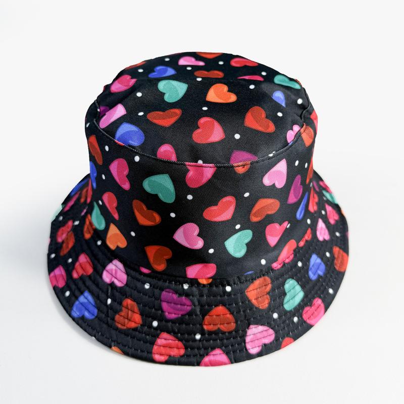 Summer new sun hat cute student basin hat men's color love Valentine's Day fisherman hat children