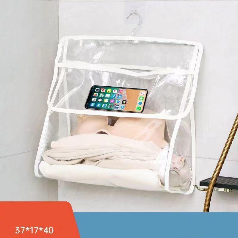 PVC Waterproof Hanging Mobile Phone Bag Wall Hanging Organizer Storage Bag Bathroom Shower Accessories Towel Clothes Organizer