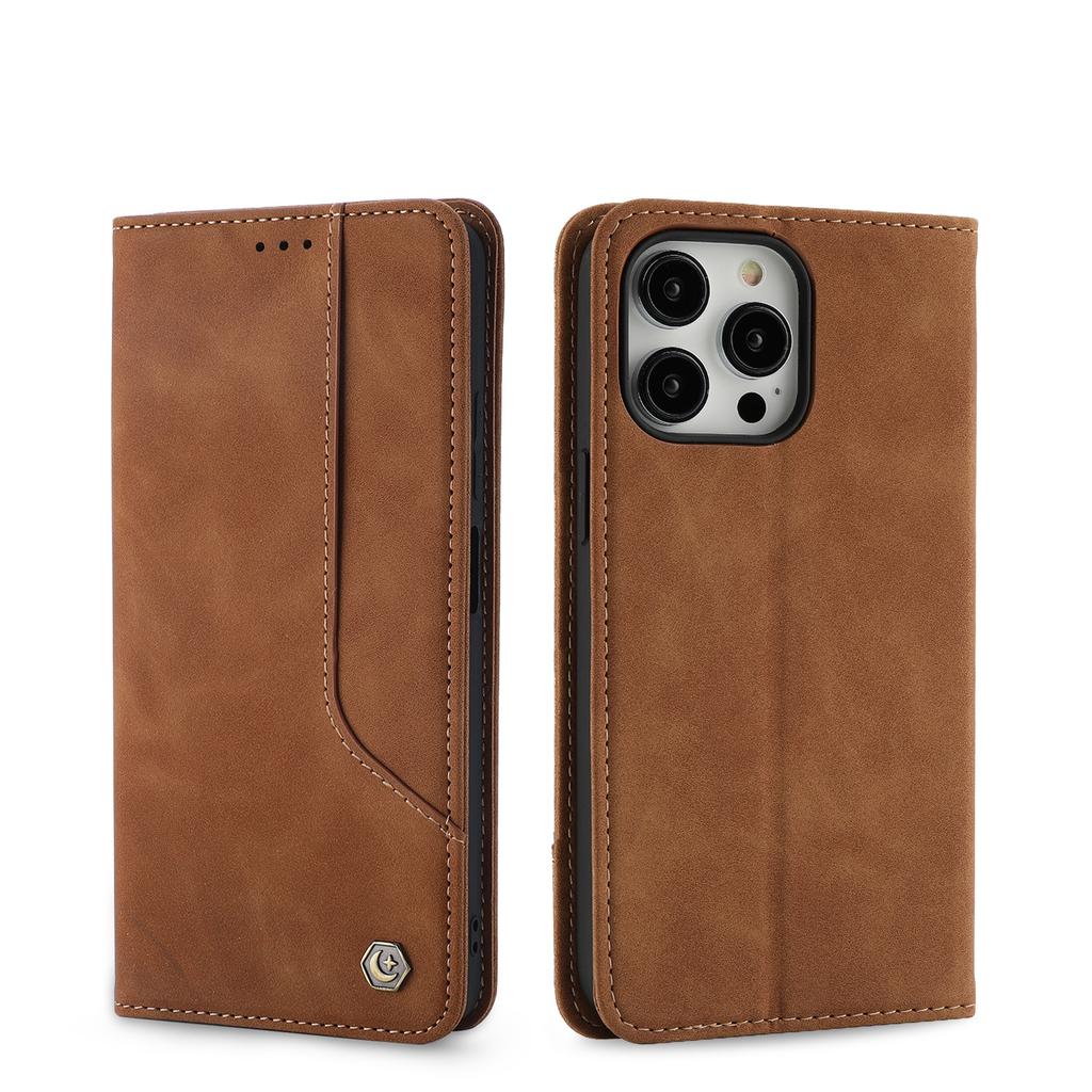  Vintage Strong Magnetic Wallet Case for iPhone 17 & Samsung S25 Ultra - Retro Flip Leather Card Holder Cover
