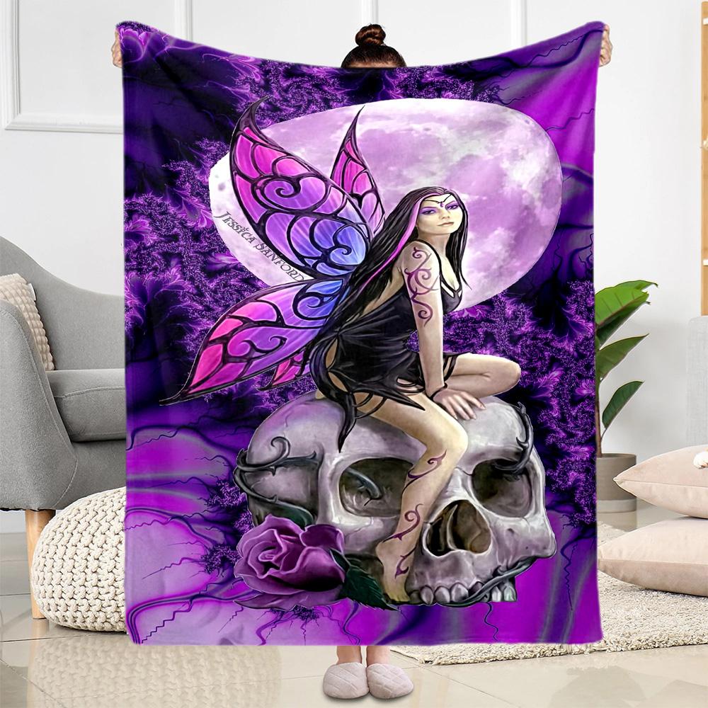 Gothic Style Blanket Warmthful Decor Perfect for Livingroom Seaside Picnics Four Seasons Multipurpose Modern Perfect Gift for Relatives and Friends