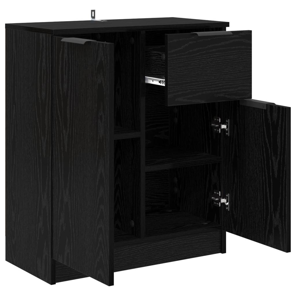 Sideboard in Black Oak Look 60 x 30 x 70 cm Engineered Wood