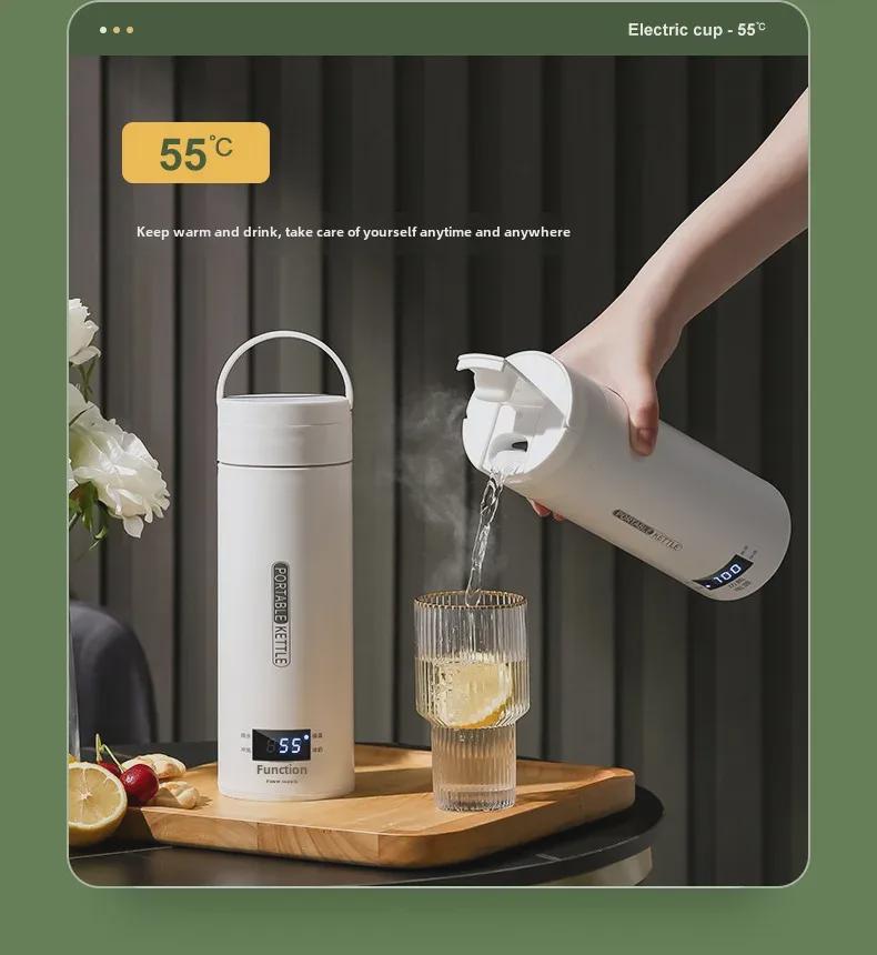 Compact Electric Kettle with Thermostat, 110V - Ideal for Travel, Office, and Insulated Heating.