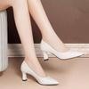 Frühling Herbst Büro flache Schuhe Damen Spitz zulaufende Pumps Schmaler Absatz zum Hineinschlüpfen Kleiderschuhe