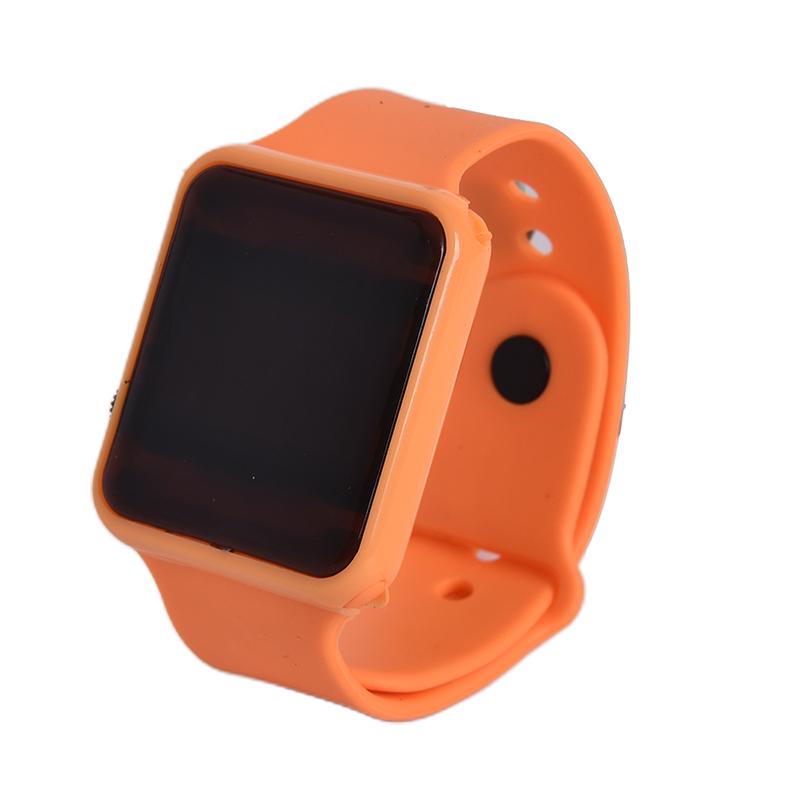Square Silicone Digital Watch Red Led Watches Metal Wristwatch Sport Clock Hours