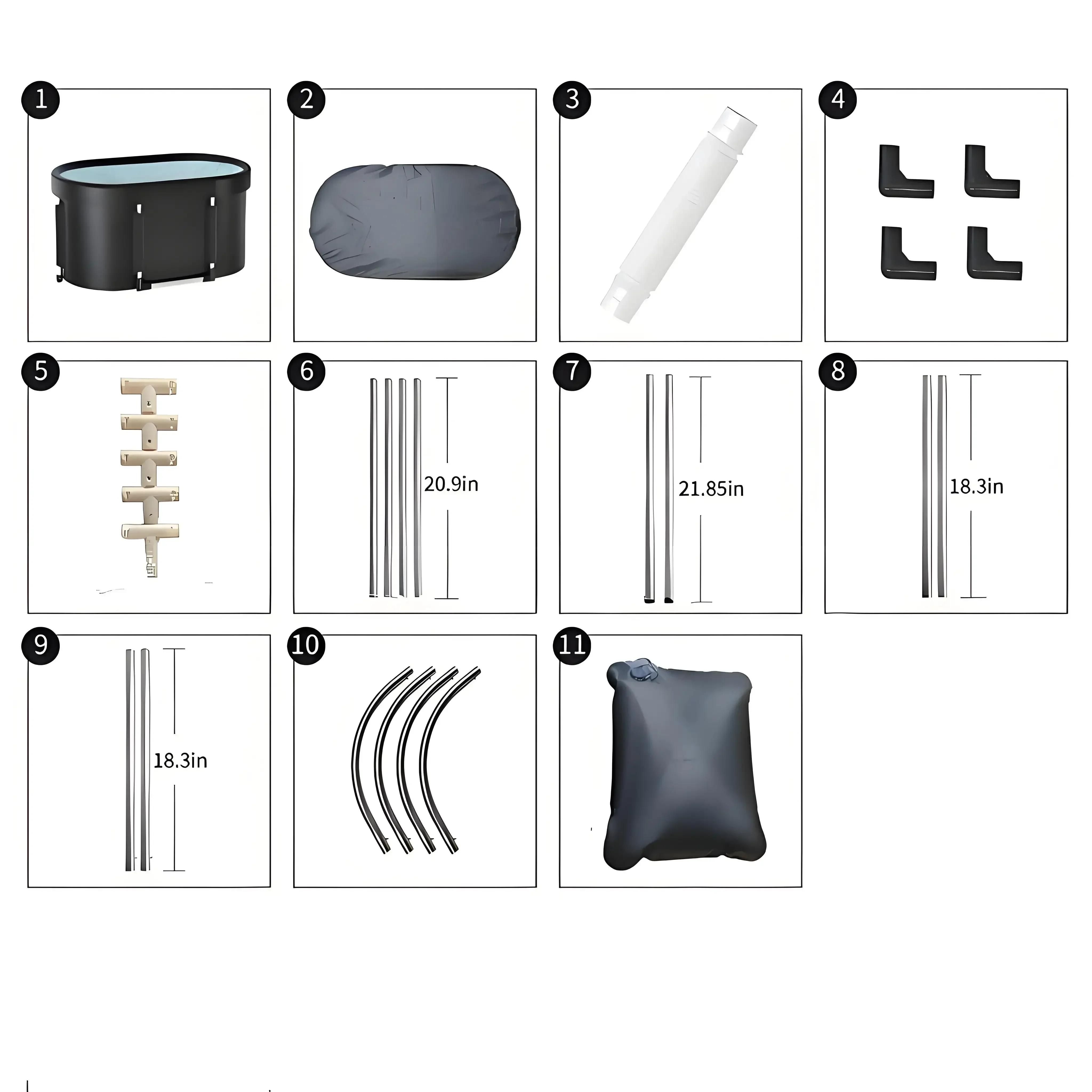 

Ледяная ванна для спортсменов, многослойная, портативная, для улицы, для холодных погружений для восстановления, холодное погружение для семьи - складная