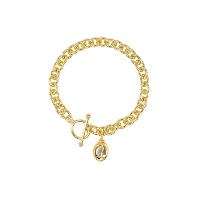 

Aphrose Chersona Stone Pendant Chain Bracelet (Gold) Moon Silver_17cm