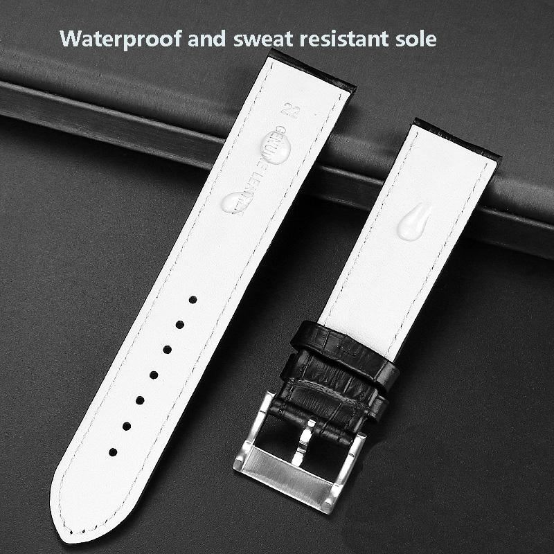 For Hamilton Genuine Leather WatchBand Khaki H7060573 Cowhide Bracelet Crocodile Skin Texture Strap 20mm 22mm Men's Black Brown