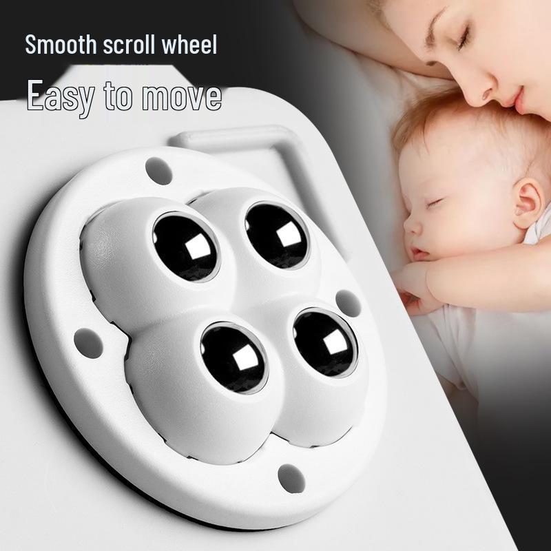 Universelle Schwenkrollen aus abriebfestem Kunststoff ohne Bohren für Wohnmöbel