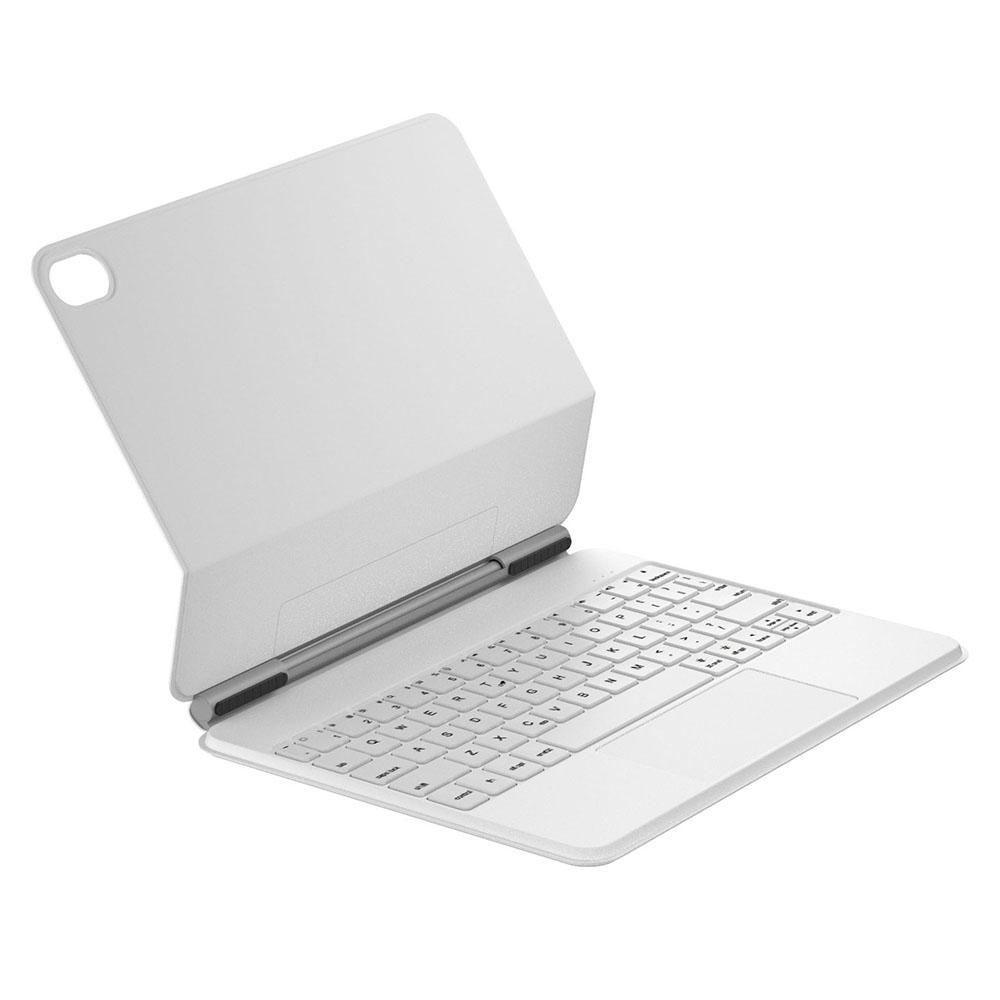 

For iPad (2025)/10.9 (2022) Bluetooth-Compatible Keyboard Magnetic Touchpad Keyboard with Tablet Case White