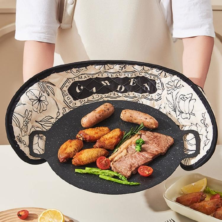 Long Fetter Oven Gloves Reinforced Heat Security Never Slip Outside for Baking Roasting Cooking