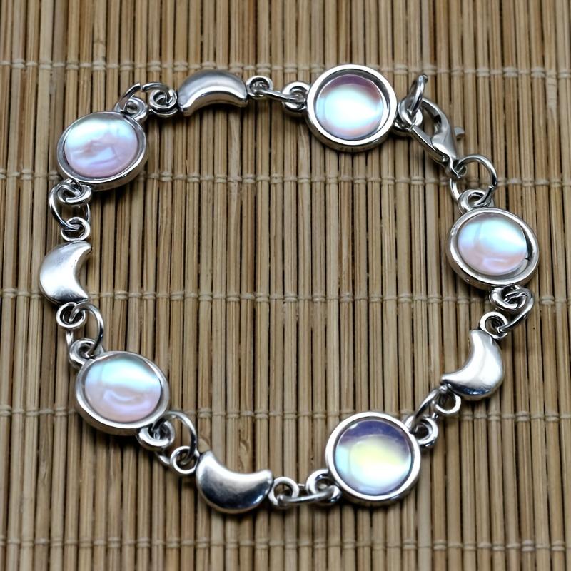 Серебряный браслет шарма луны цвета — фото 5