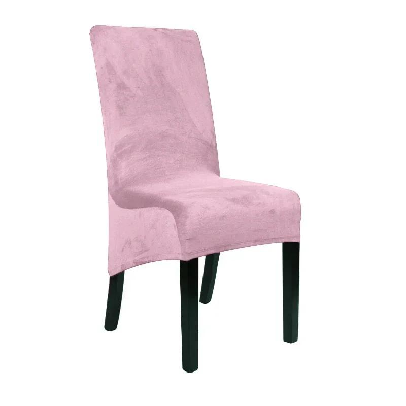 1 Pieces Long Back Chair Cover Velvet Spandex Dining Chair Slipcover Large Elastic Stretch Case for Kitchen Banquet Stool Cover