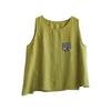 Chalecos y chalecos de lino y algodón, camisola bordada, para mujer, camisetas holgadas sin mangas, para mujer