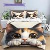 Calico Cat Pattern Bedding Home Decoration Birthday Gift (1 * duvet cover + 2 * pillowcase, without core)