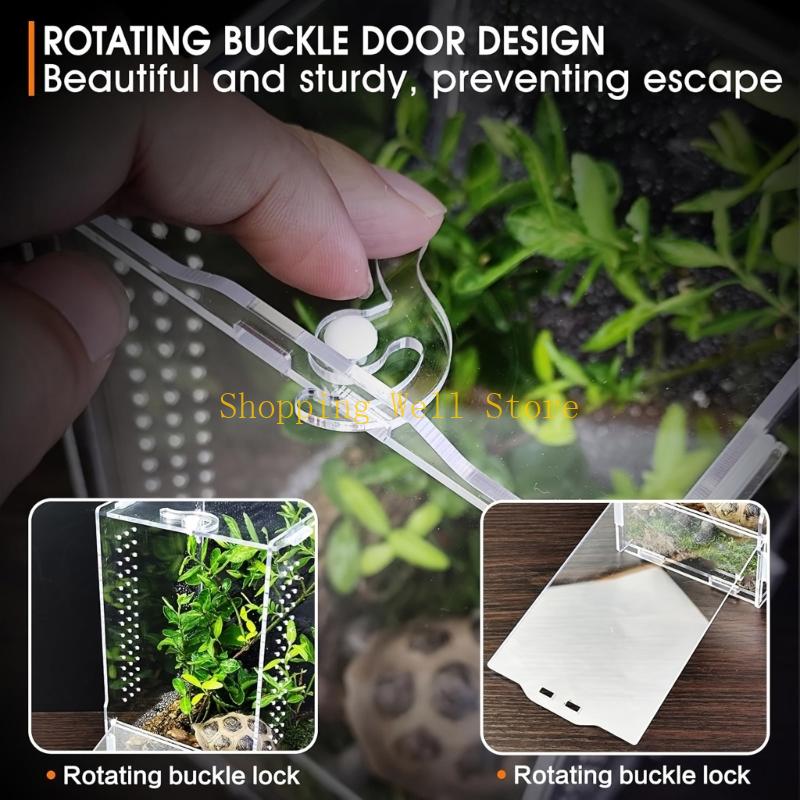 KX4B Acryl Haustier Reptilien Käfig Zuchtbox Terrarien Eidechsen Insekten Klettern