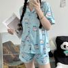 Pigiama Cartoon Chiikawa Xiaohachi Donna Estivo Manica Corta Pantaloncini Studente Carino Dolce Usaki Pois