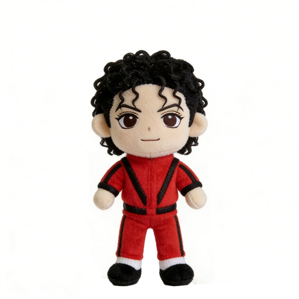 25cm Plush Stuffed Toy Soft Fabric Filled Doll with Curly Hair and Jumpsuit Outfit Suitable for Collectors and Gift Giving
