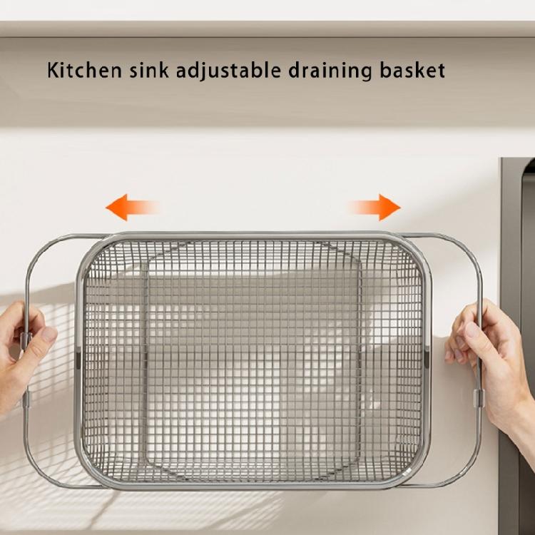 Expandable Stainless Steel Sink Dish Rack Foldable Drainer Basket Rustproof Kitchen Storage Solution