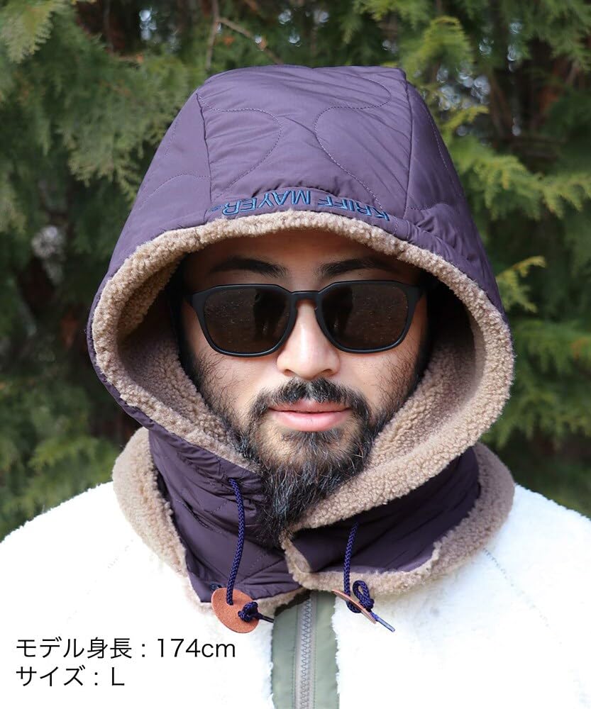 Cliff Mayer Ninja Rin Hooded Neck Olive Warmer, Quilted, Unisex, Medium,