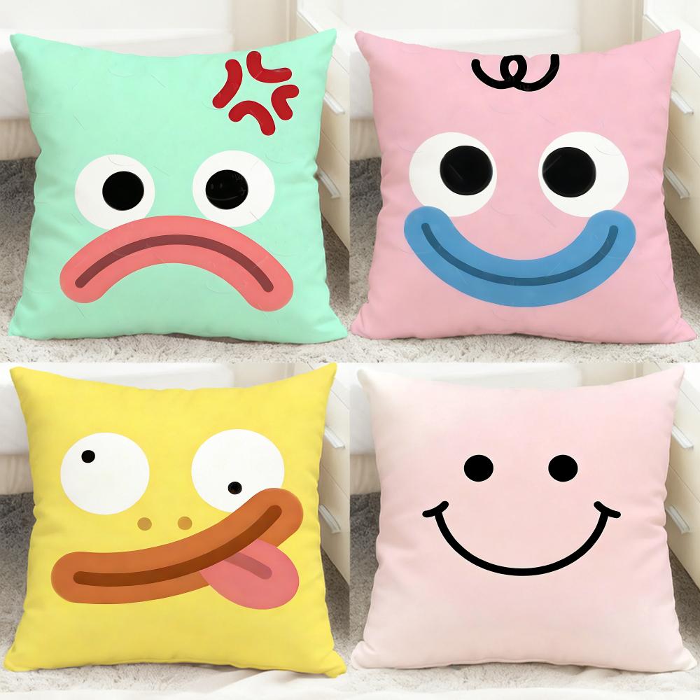 Style cute expression Cushion Cover Comfortable Reversible Pillow Cover Ideal for Car Sofa Bedroom Beyond