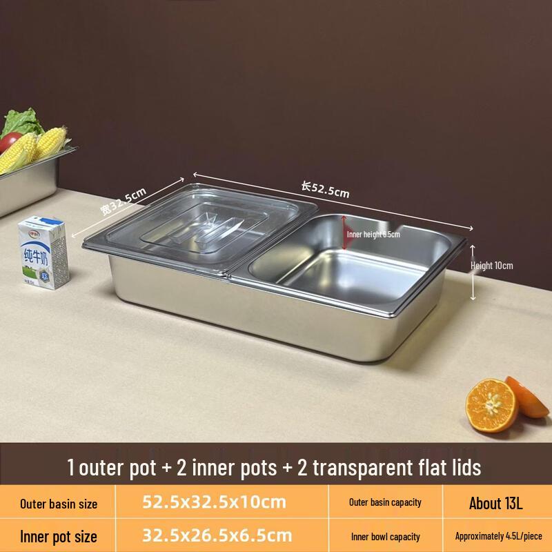 Double-Layer Stainless Steel Food Display Box