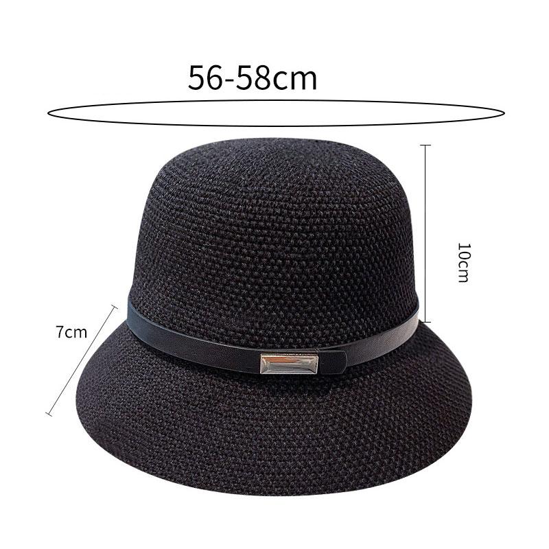 Womens Ladies Summer Straw Fisherman's Hat Sun Hat Adjustable Visor Hat