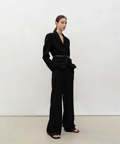 AVA MOLLI Wool Blended Wide Pt (Black)