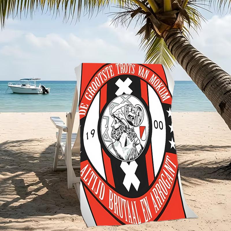 Beach Towel with AFC Ajax Pattern - soft,absorbent,machine washable Lightweight&Modern,swimming,Travel Essentials