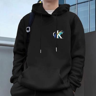 Men's Casual Hoodies Fleece Hip Hop 250g/m² Solid Pullover Sweatshirt Men Sportswear Clothing Sweatshirt Men's Clothing