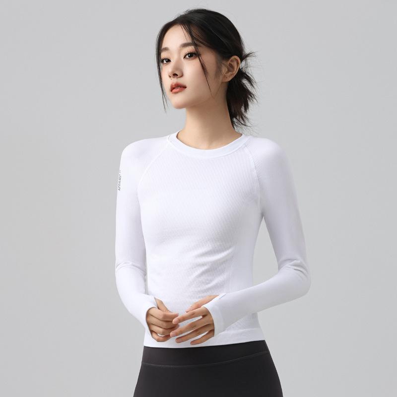 Women's Quick-Dry Long Sleeve Yoga Top for Outdoor Cycling and Running in Autumn/Winter