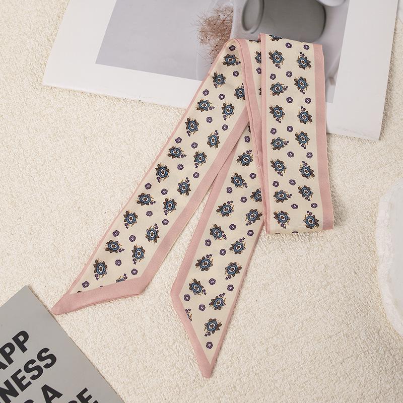 

Европейская и американская мода Узкий длинный шарф-лента с пряжкой - Универсальная шелковая повязка на голову и ремешок для сумки 90 cm