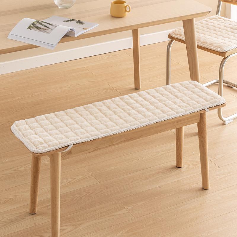 Winter Thicken Plush Long Bench Cushion Soft Chair Mat Seat Pad Rectangle Bench Cushion Cover Wood Sofa Card Seat Cushion