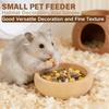 Wooden Hamster Parrot Food Water Bowl, Easy‑to‑Clean Cage Feeder for Birds and Small Pets Daily Feeding
