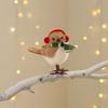 Soft Fabric Christmas Bird Ornament for Tree Shelf or Desk Display, Holiday Accent with Ready to Place Styling