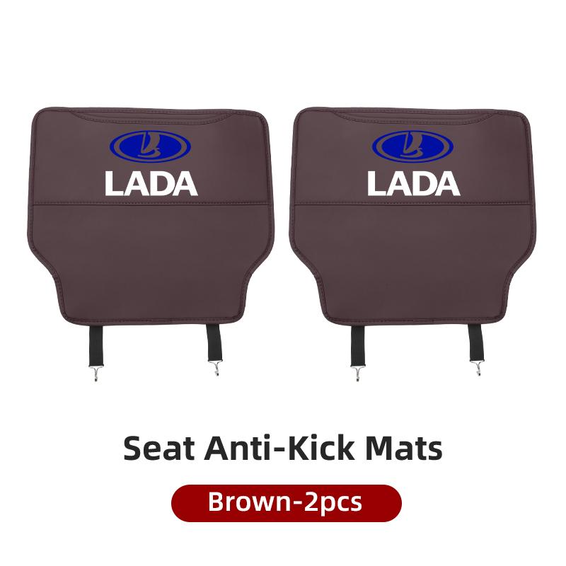 AHTFPU1 Car Leather Half-Cover Seat Anti-Kick Mats Pad Storage Pouch For Lada Vesta Niva Samara Kalina Largus Priora Xray Granta