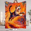 Abstract Pop Art Blanket Strange Cat Flannel Throw Blankets For Home Decor Cozy Warmth Birthday Gift Blanket For Kids Adult