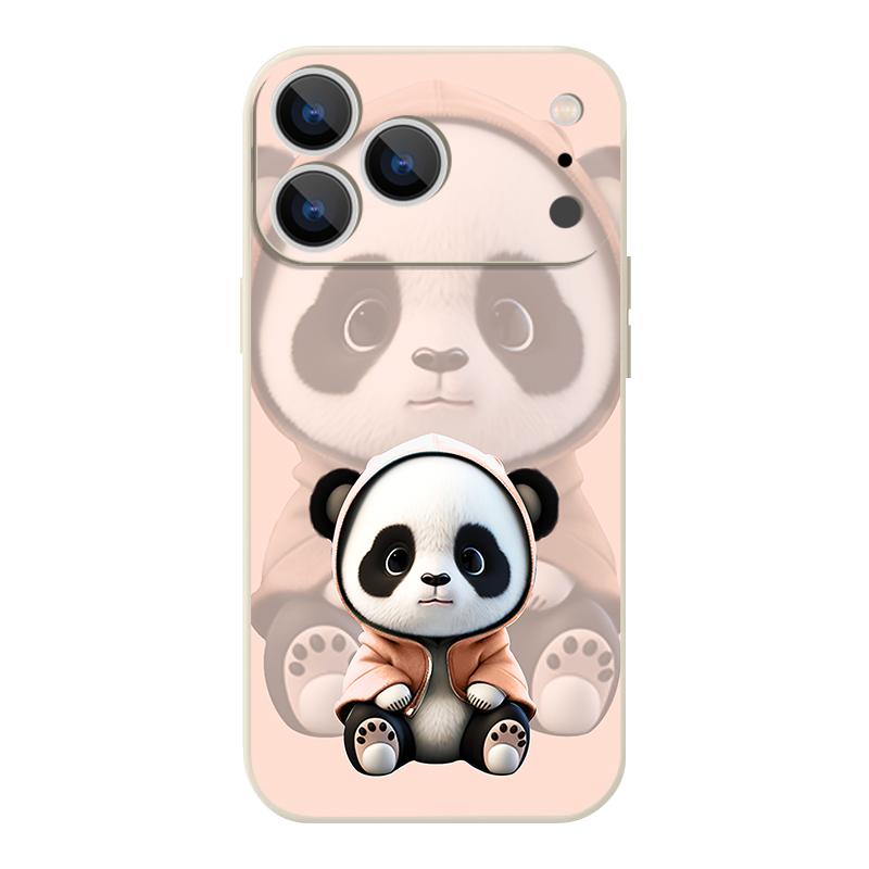 Orange Coat Panda Pattern Case For iPhone 17 Pro Max Magnetic For Magsafe Silicone Cover For iPhone 16 Pro Max Funda iPhone 15 14 13 12 11 16E Air